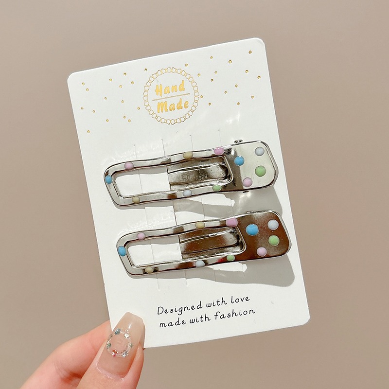 Zhao LuSi con ondas puntuales de metal cabello clips boca mujer adorable clips lateral frisa clips tocado clip de cabello