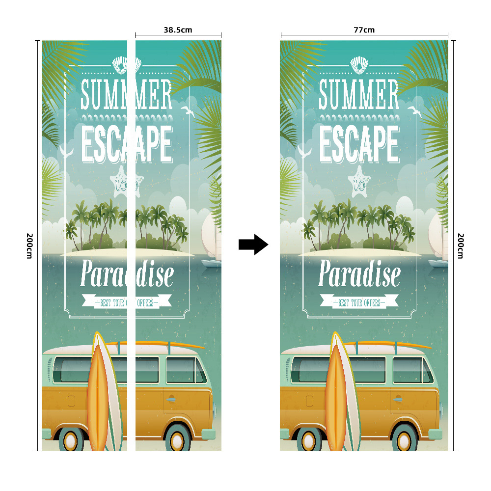 Pegatinas para puertas 3D respetuosas con el medio ambiente, autoadhesivos, fabricantes de origen al por mayor, patrones populares transfronterizos de alta definición, adhesivos para puertas impermeables, a prueba de aceite y antiincrustantes