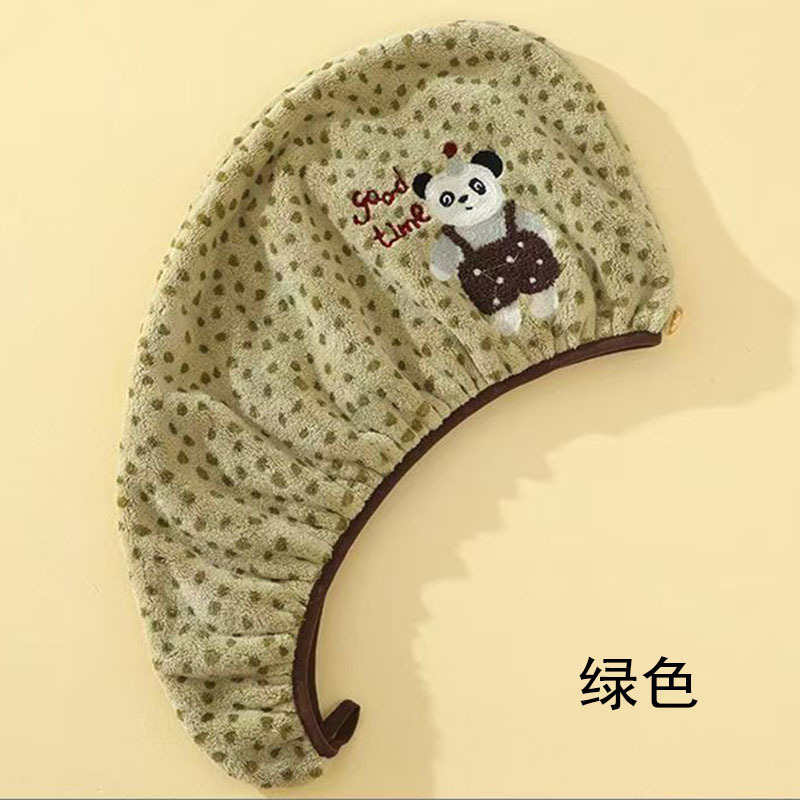 厂家直供可爱卡通干发帽珊瑚绒强吸水速干护发包头巾刺绣干发巾|undefined