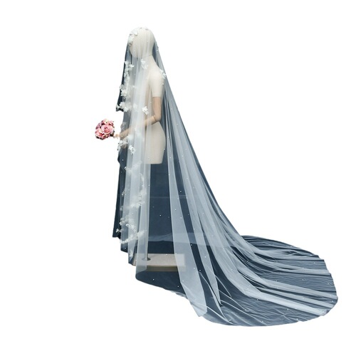 Ulapan, Japanese and Korean fairy flowers, extra wide 3-meter trailing long veil, veil bride main wedding dress accessories V52