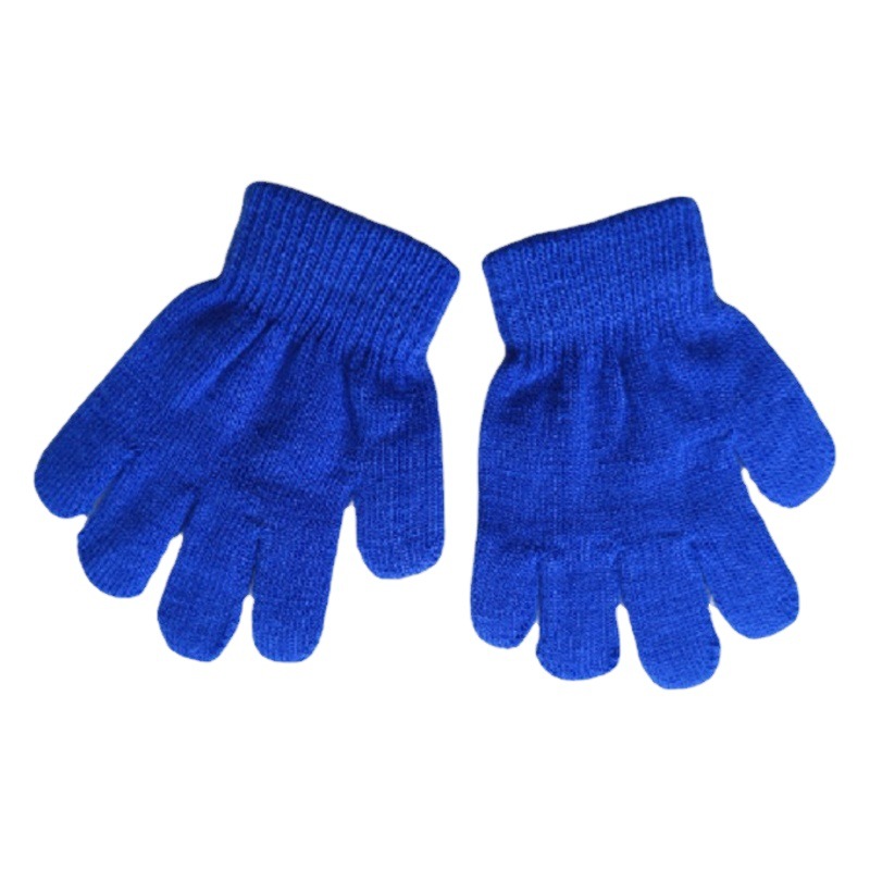 El lugar del fabricante puede agregar un logotipo para tejer color sólido otoño e invierno para niños, jacquard mágico cálido, guantes de pesca de ciclismo engrosados