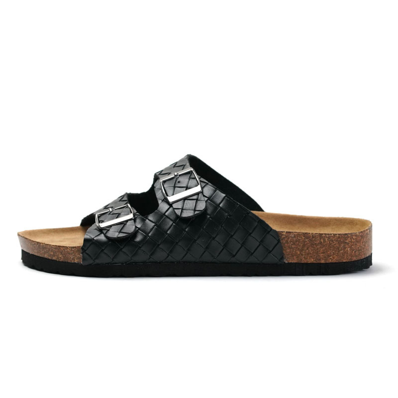 2025 Ruizu Neue Frühlings- und Sommer-Kork-Hausschuhe für Männer und Frauen, Strandsandalen im gewebten Stil für Paare, Freizeitschuhe für Studenten_voghion.com