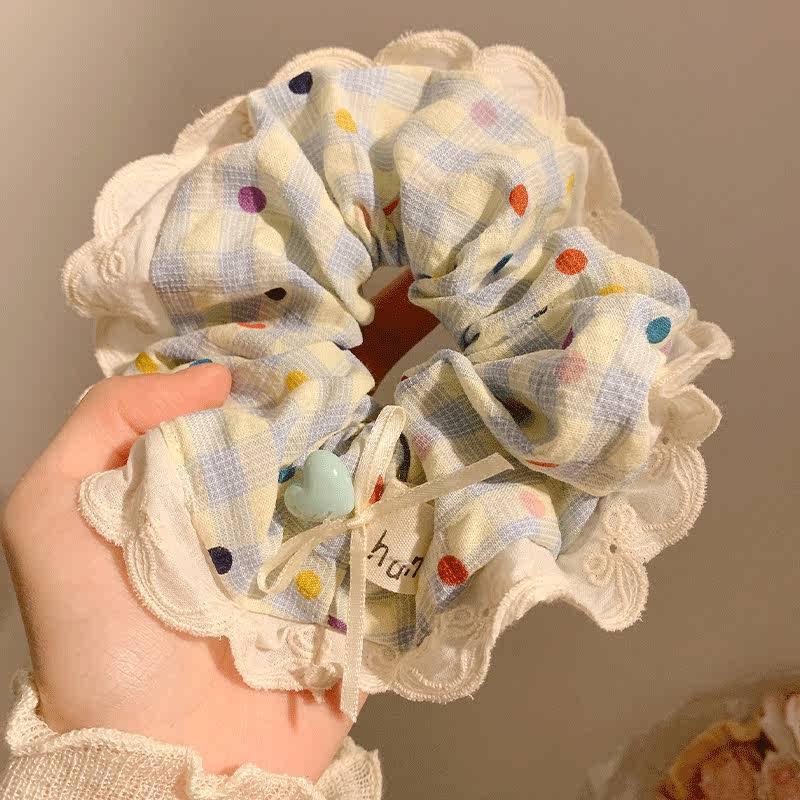 法式慵懒风大肠发圈女韩系高级感头绳高弹耐用皮筋超大号头花发绳|undefined
