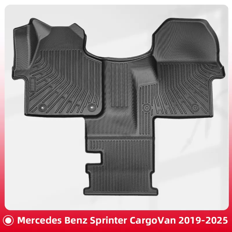 适用于Mercedes Benz Sprinter cargoVan 2019-2025全天候TPE脚垫