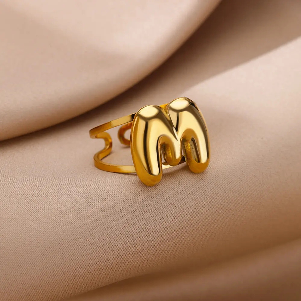 9g Weight 0.03µm-0.05µm Gold Plating Thickness PVD Coated Gold Plating Process Real Gold Plated Plating Material Stone-Free Inlay Material Open Rings Classification 1 Piece Quantity Casual, Daily Occasion 304 Stainless Steel Material Letter Pattern All Seasons Season Unisex Gender Simple Style Style Waterproof Non Tarnish, Plating Craft PVD Coated Real Gold Plated Letter 304 Stainless Steel Simple Style Waterproof Non Tarnish Open Rings 12