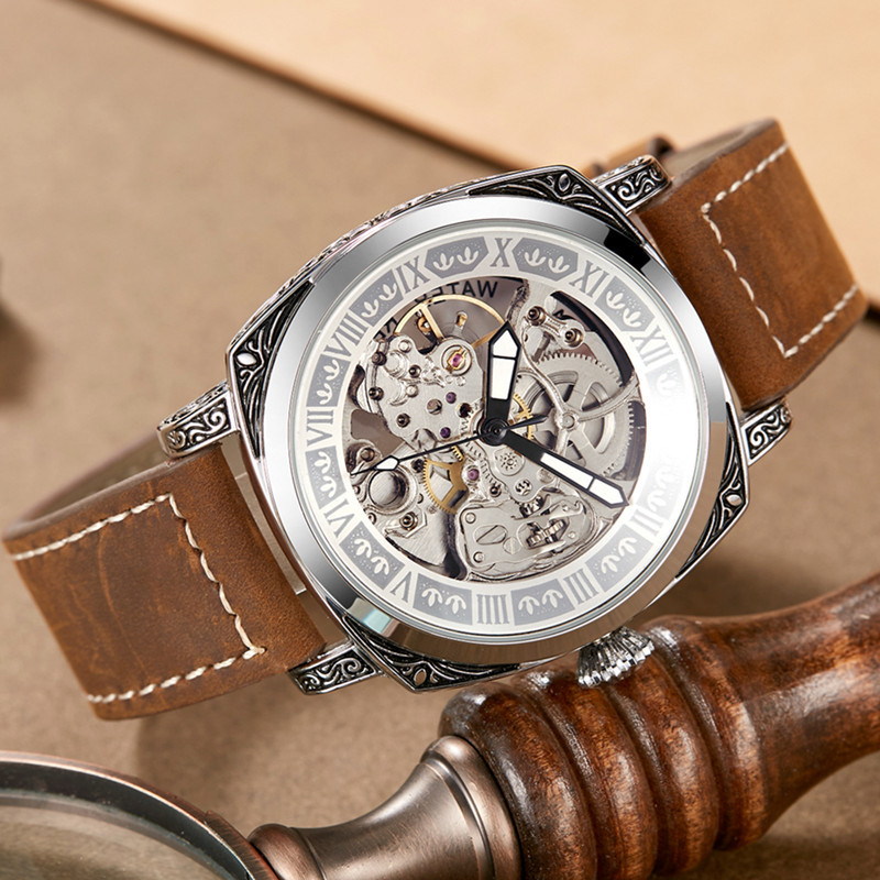 Reloj mecánico automático SHENHUA reloj de hombre hueco reloj de hombre impermeable moda negocios casual cinturón reloj