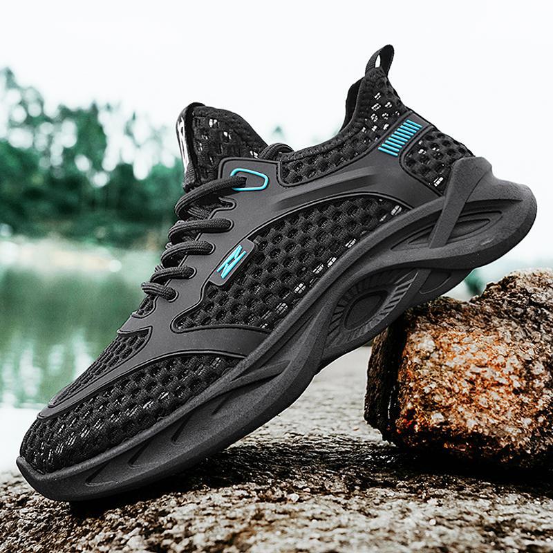 Zapatos de verano para hombres, zapatos casuales ligeros y versátiles para adolescentes, zapatos deportivos de tendencia de moda, zapatos de tela de malla transpirables