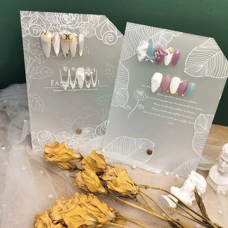 美甲色卡豆豆板磨砂甲油胶亚克力色卡展示板指甲作品拍照道具