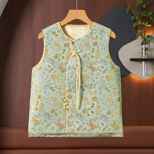 Wholesale mother spring new Chinese style national style waistcoat coat for middle-aged and elderly women's western style rework waistcoat