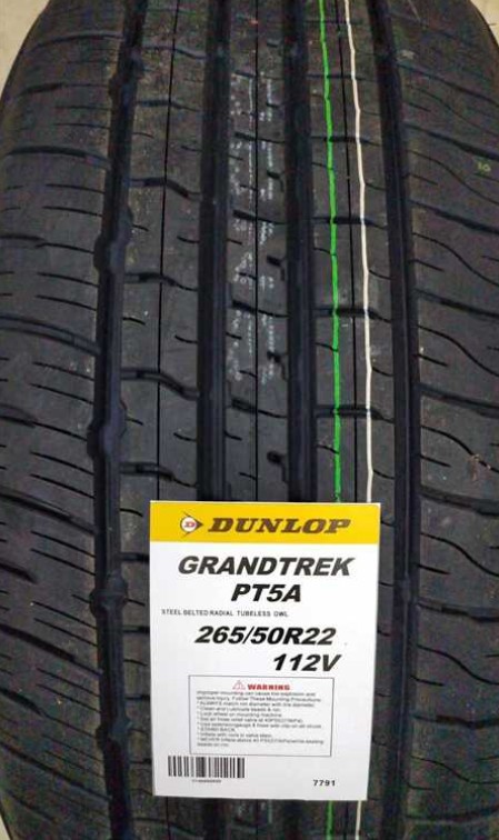 Dunlop 265/50-22 PT5A 112V Imported Original Vehicle Accessory LX600/GX550