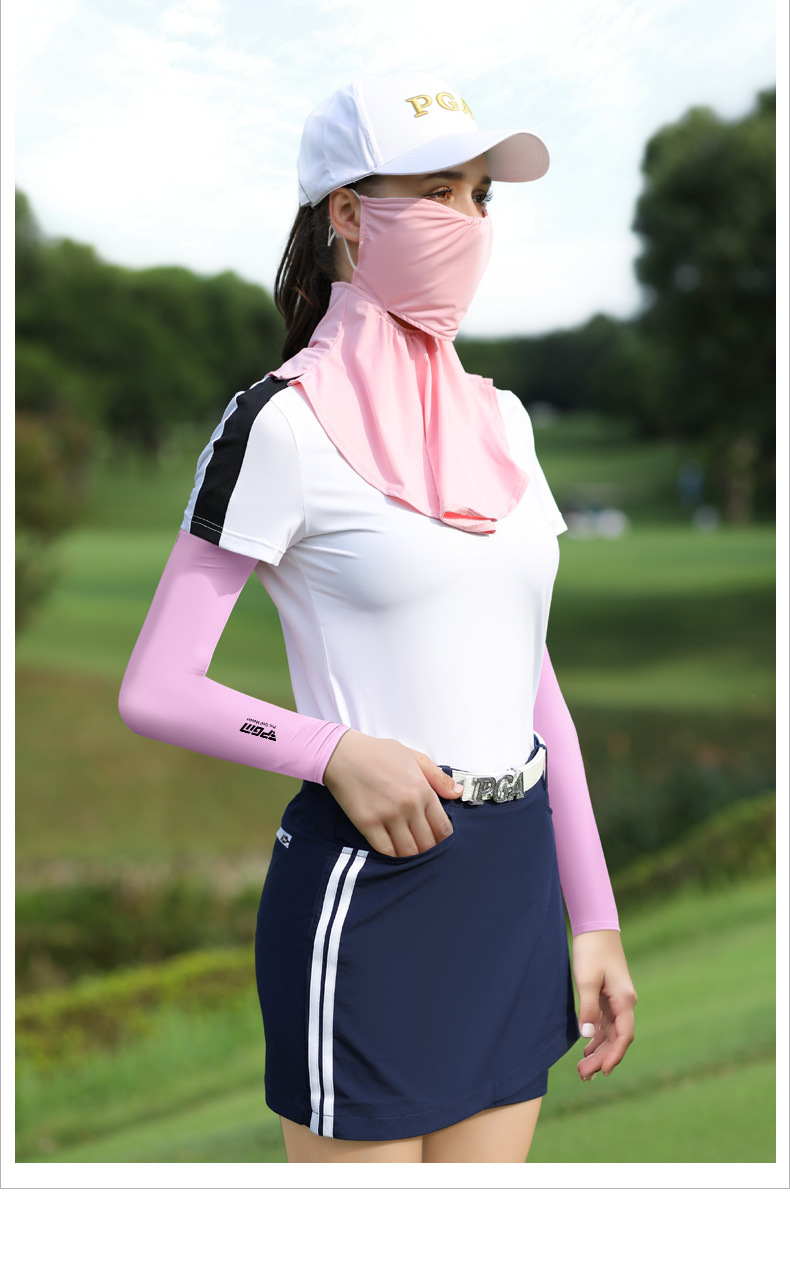 Tay áo chống nắng golf PGM chất liệu lụa băng thoáng khí cho nam nữ — Màu xanh lam chi tiết 13