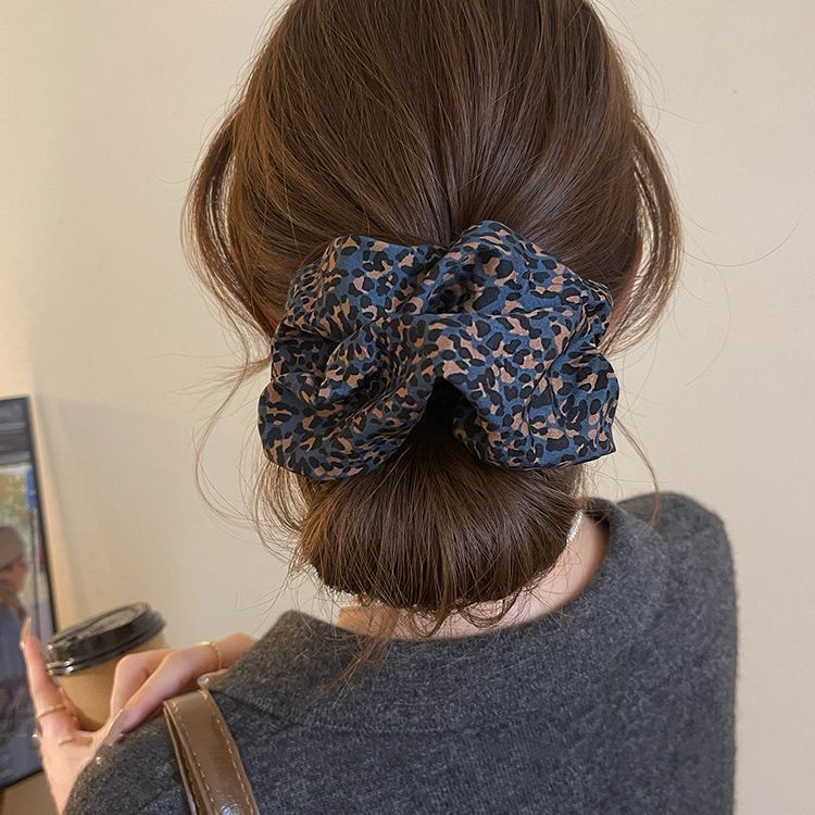 87#Blue coffee small spots about 19cm hair tie