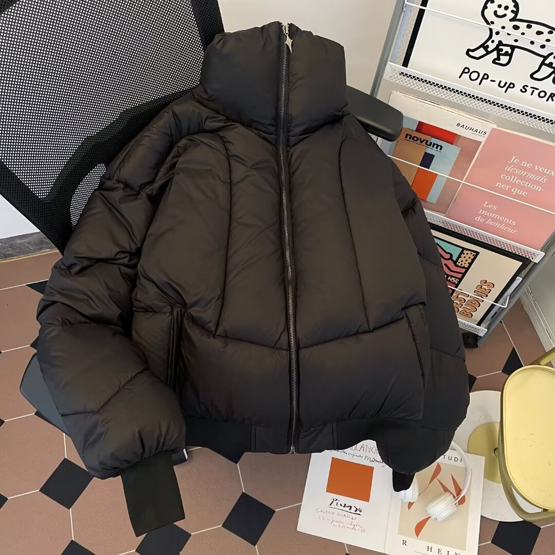解构短款羽绒棉服男冬季加厚高领面包服外套宽松美式潮牌保暖棉衣