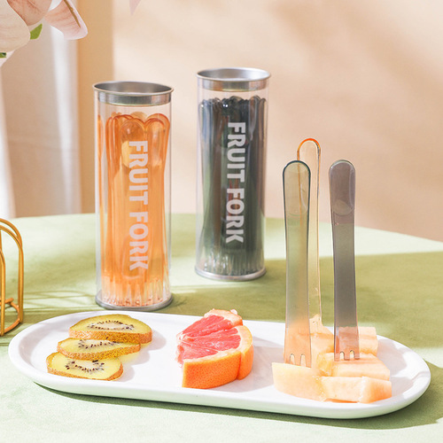 Household spoon and fork two-in-one dessert clip detachable multi-functional bread clip light luxury high-value cake fork fruit fork