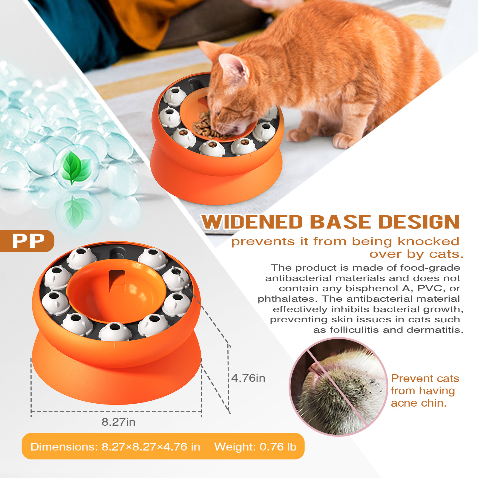 Weight Loss Cat Bowl with Puzzle Feeder & Slow Feeding Function