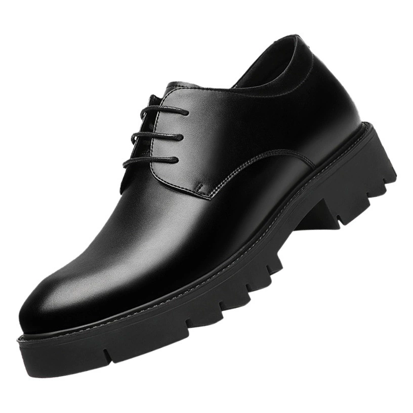 Официальная деловая кожаная обувь, мужская толстая подошва, увеличенная кожа 10 см, дышащая Мужская повседневная мужская обувь на мягкой подошве с увеличением 8 см