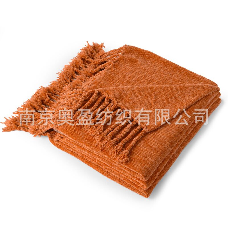 亚马逊雪尼尔搓须毯沙发毯办公室午睡毯子披肩毯装饰床搭流苏毯子|undefined