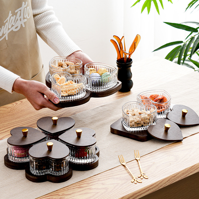 2023 Fruit Plate Foot Bath Beauty Hotel Special Snack Tray Lead-Free Glass Heart-Shaped Bowl Factory Direct Sales Light Luxury 2023 Fruit Plate Foot Bath Beauty Hotel Special Snack Tray Lead-Free Glass Heart-Shaped Bowl Factory Direct Sales Light Luxury
