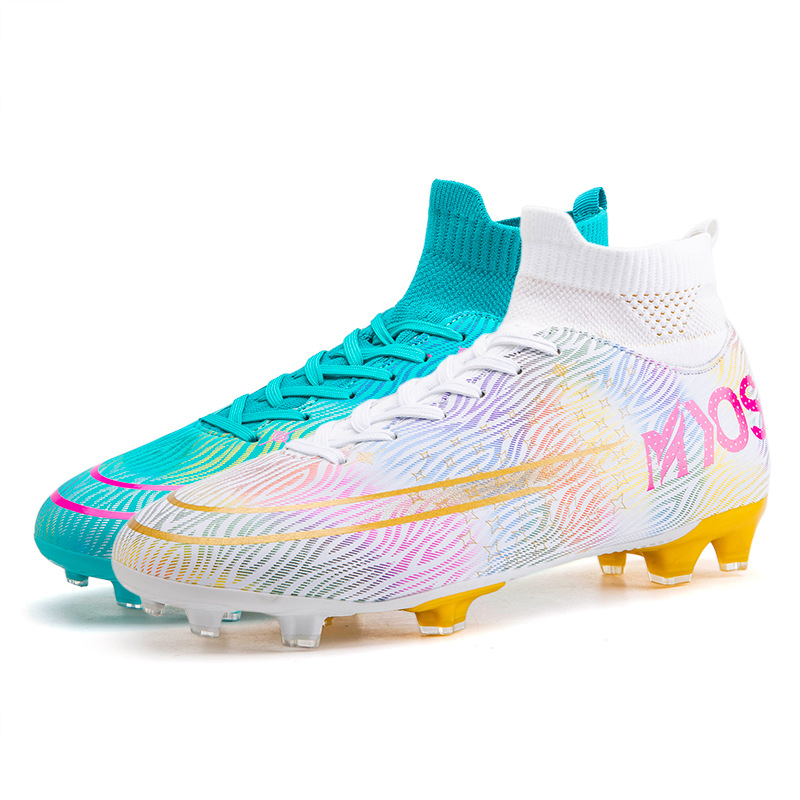 Transfronterizo zapatos de fútbol de uñas rotas de largo alto-Top Plus tamaño cómodo transpirable césped artificial suave absorción de choque moda hombres y mujeres de entrenamiento