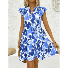 H 56610 Floral print V-neck dress ����ӡ�� V ��ȹ�羳��
