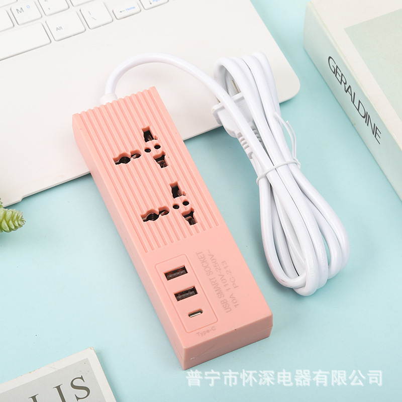 PC - 213 # 2USB + 1Type-C dos agujeros envases multicolores mezclados filipinos enchufe de comercio exterior