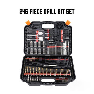 246-Piece Drill Bit Set Tool Combination Set Woodworking Flat Drill Bit Twist Drill Cement Drill Hole Opener