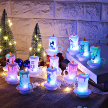 Christmas wind lamp Candlestick lamp night light for the elderly snowman decoration night light desktop ornaments Christmas decorations_voghion.com