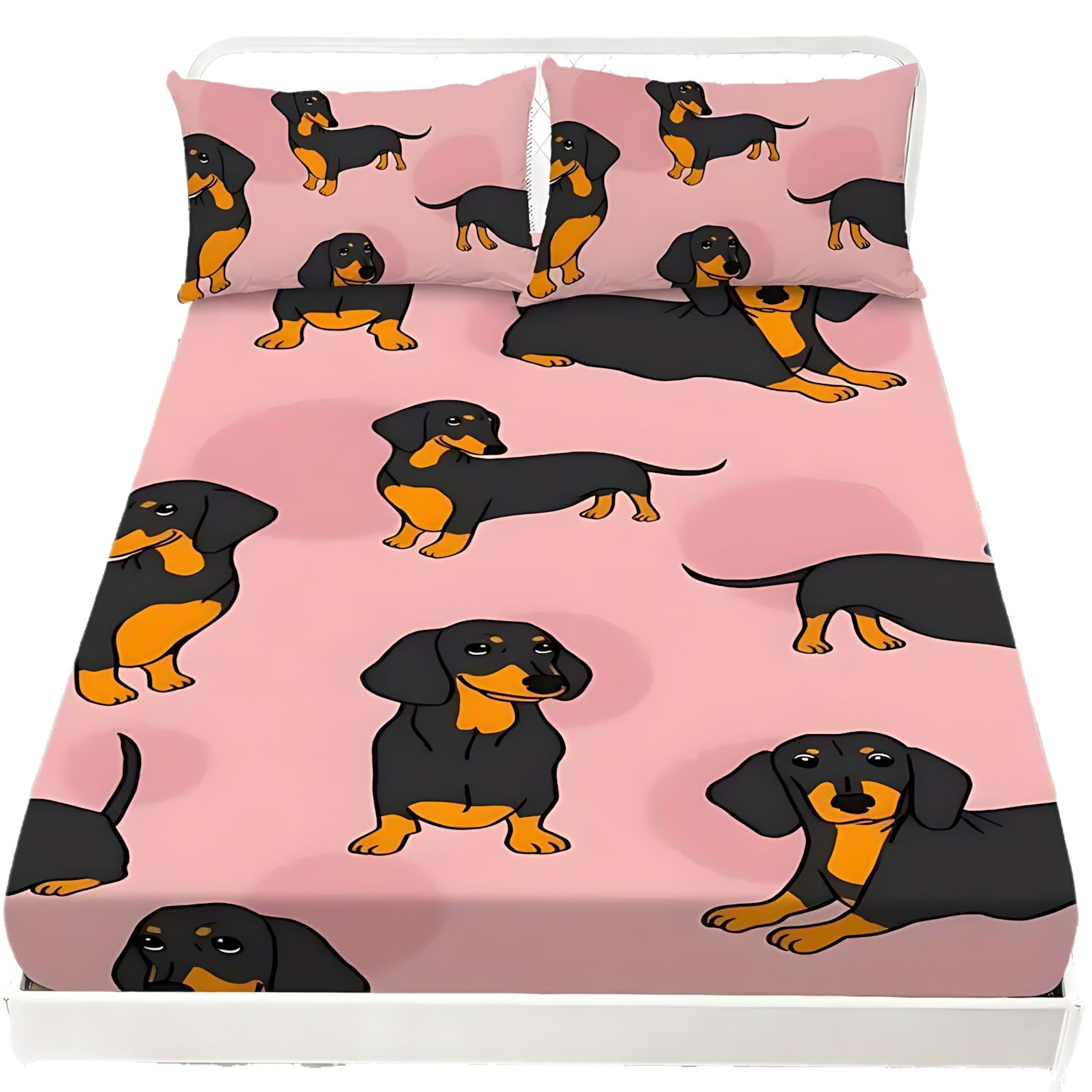 TEMU / JIT textil doméstico transfronterizo lindo pequeño salchicha impresión digital 3D cama de cama de cama de cama