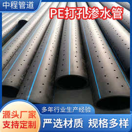 PE打孔渗水管园林绿化管塑料管材带孔穿孔管暗沟雨水管渗水高效