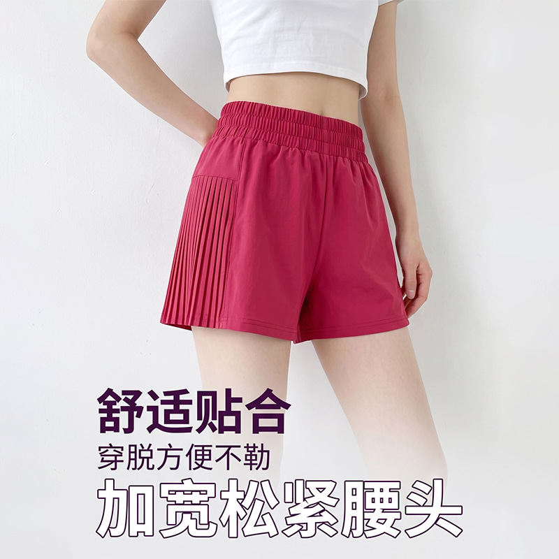 Cross-border women's sports shorts, summer thin quick-dry shorts, faux two-piece anti-exposure yoga fitness running hot pants