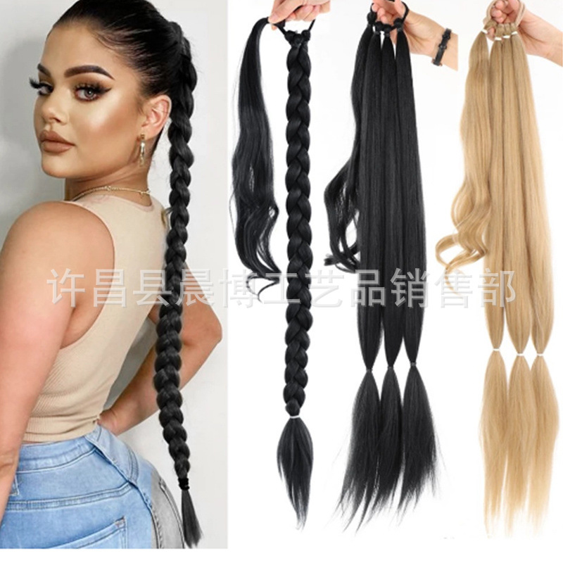 Peluca Cola de Caballo femenina enrollamiento extensión del pelo Cola de Caballo peluca sintética boxeo ponytail en stock Comercio exterior nuevo producto