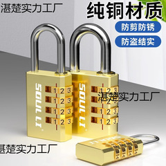 实心纯铜密码挂锁行李箱锁宿舍柜子锁健身房迷你密码锁防水小锁头