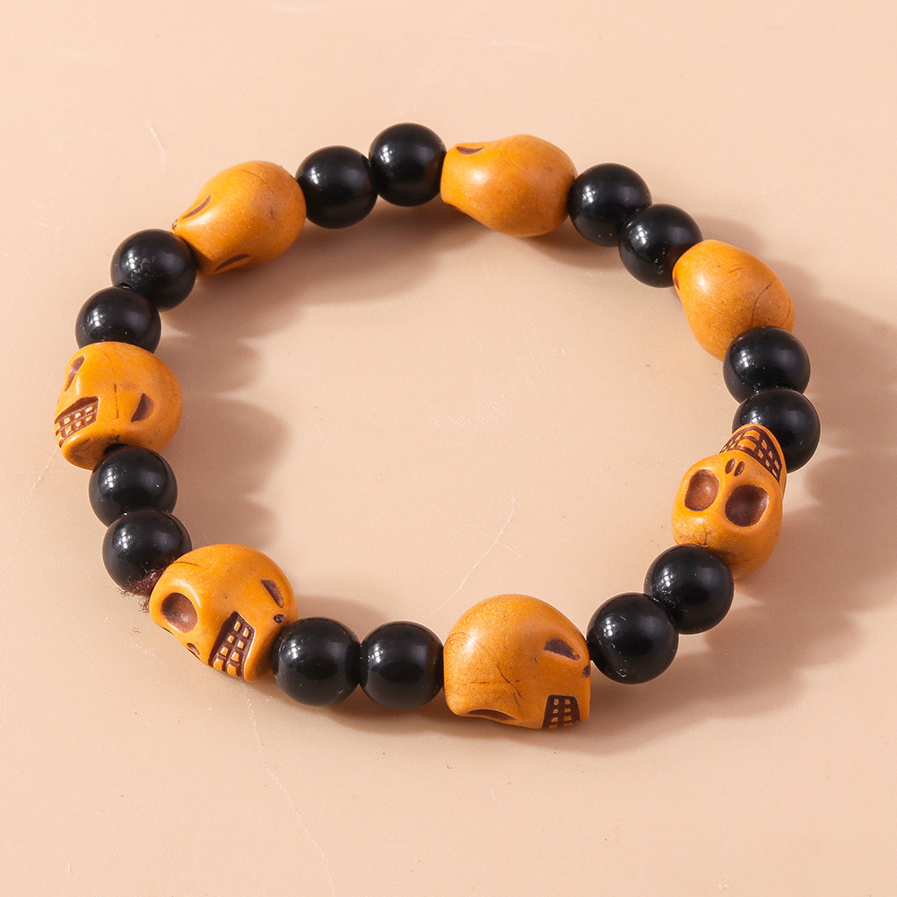 Halloween Beaded Bracelet Set Skull Pumpkin Personality Fun String Bracelet Accessories_voghion.com
