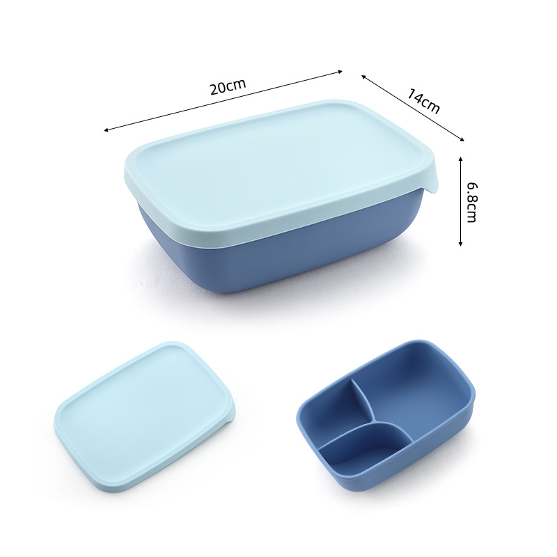 Nueva caja de almuerzo de silicona estudiante separado caja de almuerzo horno de microondas calefacción trabajador de oficina caja de almuerzo de preservación portátil