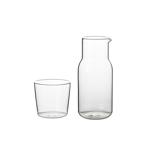 Household one-person drinking glass teapot with single cup simple breakfast cup juice cup Internet celebrity milk glass water cup