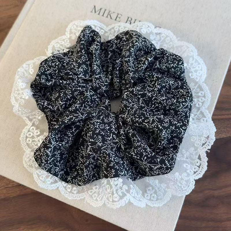 5721 라지서클-20cm 레트로 플로럴 블랙