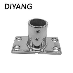 Marine Stainless Steel 316 Square Tube Holder Awning Deck Handrail Base Inclined Tube Holder Yacht Accessories Square Bottom Tube Holder