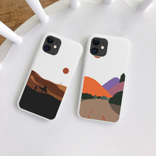 创意日系简笔画手机壳适用iphone12白磨砂苹果13pro软硅胶保护套