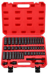 Juego de dados neumáticos 1/2” de 35 piezas, incluye vasos largos y cortos, kit profesional para herramientas neumáticas