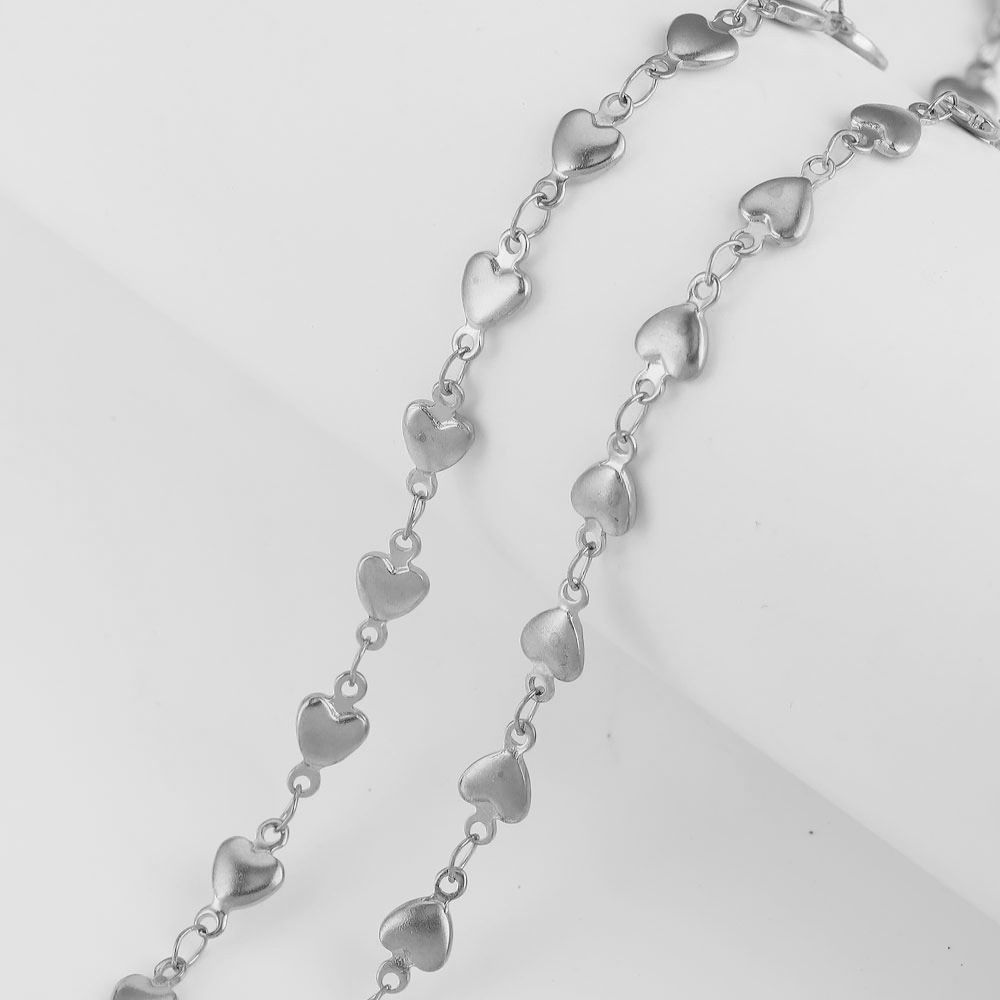 Cadena de vacío de acero inoxidable Golden Peach corazón cruz marco cadena estrella de cinco puntas cadena hecha a mano DIY collar accesorios de la joyería