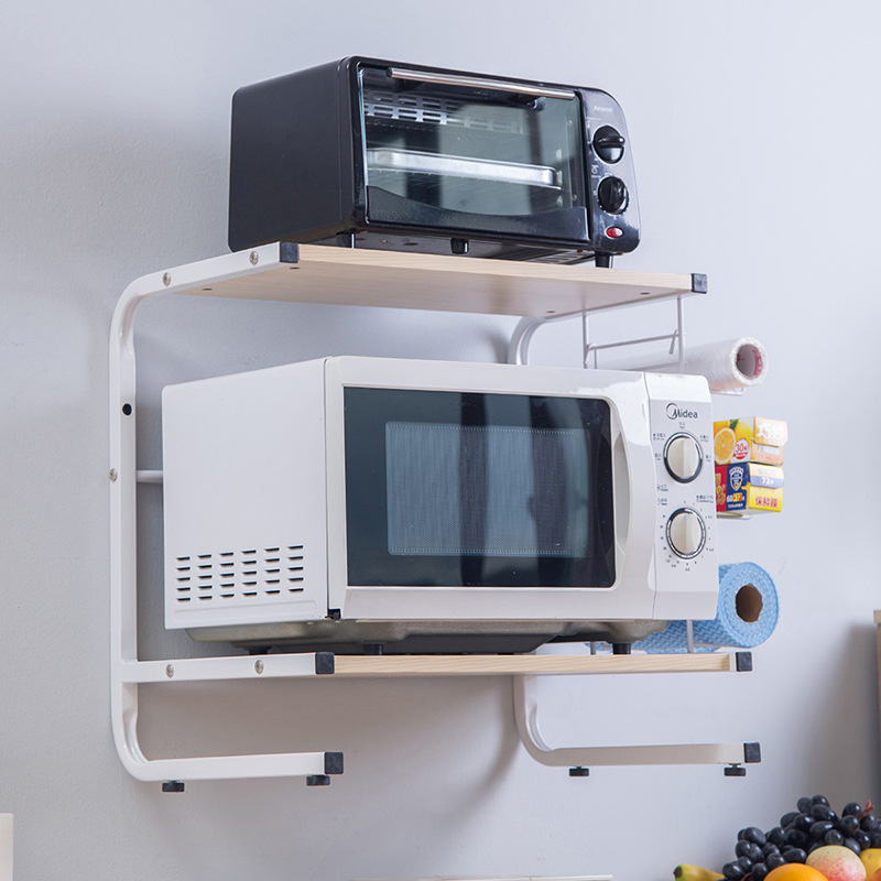 Tubo cuadrado de doble capa placa gruesa en forma de U estante del horno de microondas cocina horno doméstico rack de almacenamiento multifuncional de escritorio