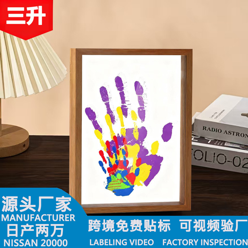 Transparent Family Couple Handprint Photo Frame DIY Art Prints Souvenirs Multi-Person Handprint Photo Frame