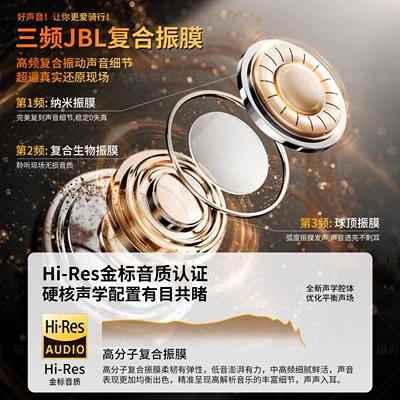 Motorcycle Helmet Headset: gold 64-ohm speaker unit