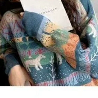 Winter retro sweater, Korean style, oversize