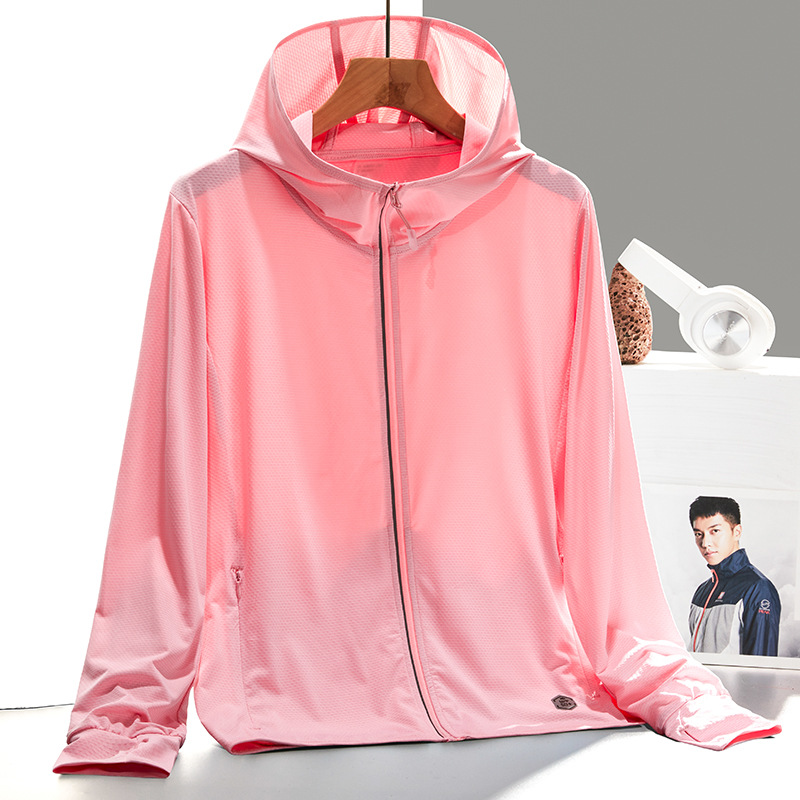 Summer Light Reflective Sunscreen Clothing Men's and Women's Skin Clothing Outdoor UV Protection Solid Color Breathable Hooded Casual Air Conditioning Clothing