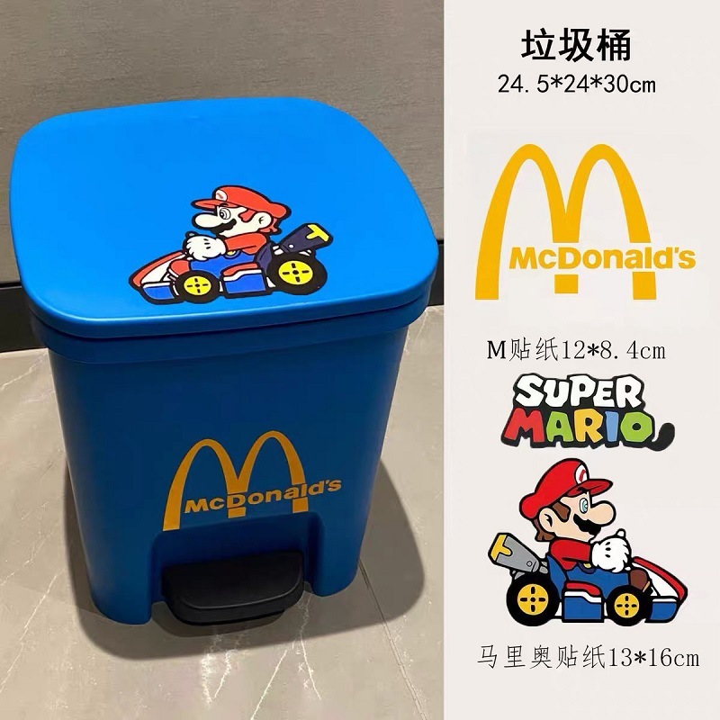 かわいい大きな目のゴミ箱家庭用蓋付き高颜値大容量漫画寝室紙かごトイレごみかご|undefined