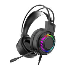 X6电脑电竞游戏耳机发光有线直播耳机耳麦厂家 头戴式游戏耳机