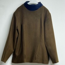 秋冬新款圆领廓形毛呢外套