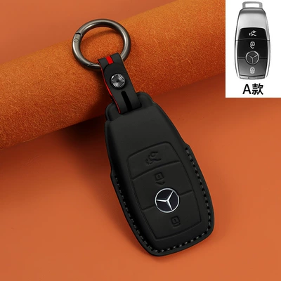 Leather S Yuyan, Car key bag - black-type-a