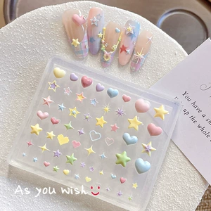 Manicure Dopamine Star Silicone Mold Cute Jewelry Starburst Heart Easy to Release 3D Stereo Nail Decoration